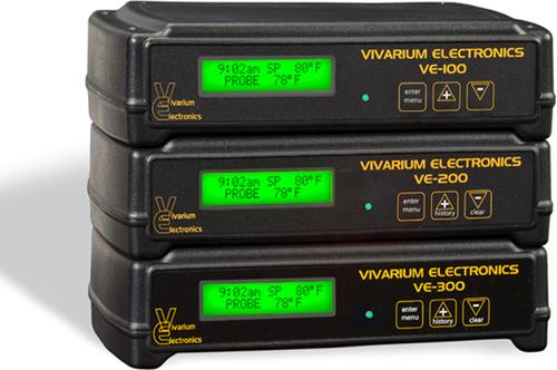 Show full view: Vivarium Electronics VE-300X2 Reptile Thermostat, Black slide 2 of 2