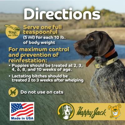 Show full view: Happy Jack Liqui-Vict 2X Liquid Dog Dewormer, 2-fl oz bottle slide 5 of 9