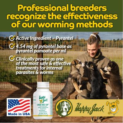 Show full view: Happy Jack Liqui-Vict 2X Liquid Dog Dewormer, 2-fl oz bottle slide 3 of 9