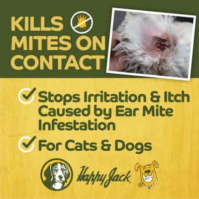Show full view: Happy Jack Mitex Ear Mite Treatment for Dogs & Cats, 0.5-fl oz bottle slide 2 of 9