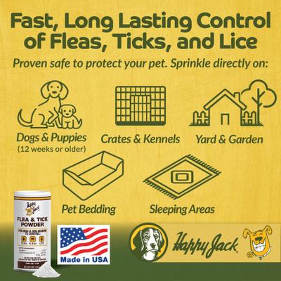 Show full view: Happy Jack Flea & Tick Powder for Dogs & Puppies, 5-oz container slide 5 of 9