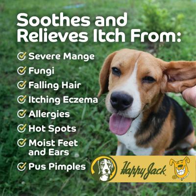 Show full view: Happy Jack Mange Medicine & Treatment Liquid for Dogs & Horses, 8-fl oz bottle slide 2 of 10