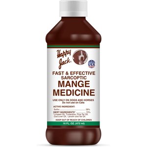 Happy Jack Mange Medicine & Treatment Liquid for Dogs & Horses, 16-fl oz bottle