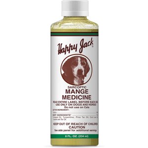 Happy Jack Mange Medicine & Treatment Liquid for Dogs & Horses, 8-fl oz bottle