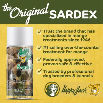 Show full view: Happy Jack Sardex Odorless & Stainless Mange Itch Relief & Treatment for Dogs, 9.5-fl oz bottle slide 7 of 10