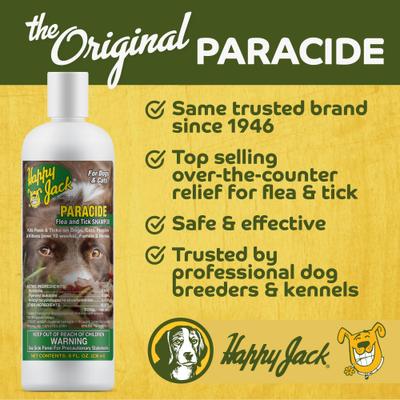 Show full view: Happy Jack Paracide Flea & Tick Shampoo & Treatment for Dogs & Cats, 8-fl oz bottle slide 4 of 9