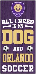 Fan Creations Orlando City All I Need Is My Dog & Football Wall Decor, 6 x 12-in