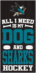 Fan Creations Sharks All I Need Is My Dog & Football Wall Decor, 6 x 12-in