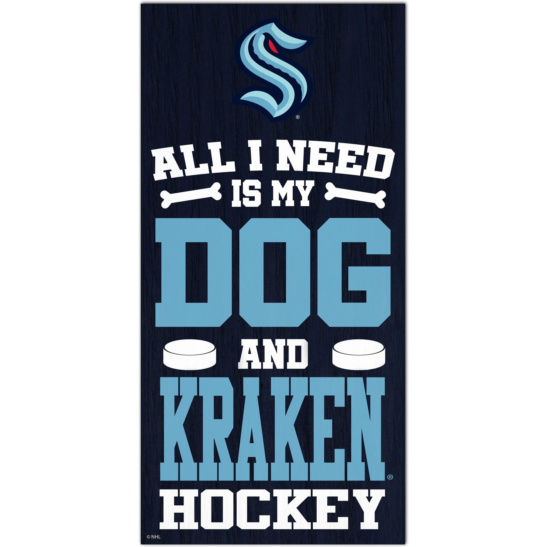 Fan Creations Kraken All I Need Is My Dog & Football Wall Decor, 6 x 12-in