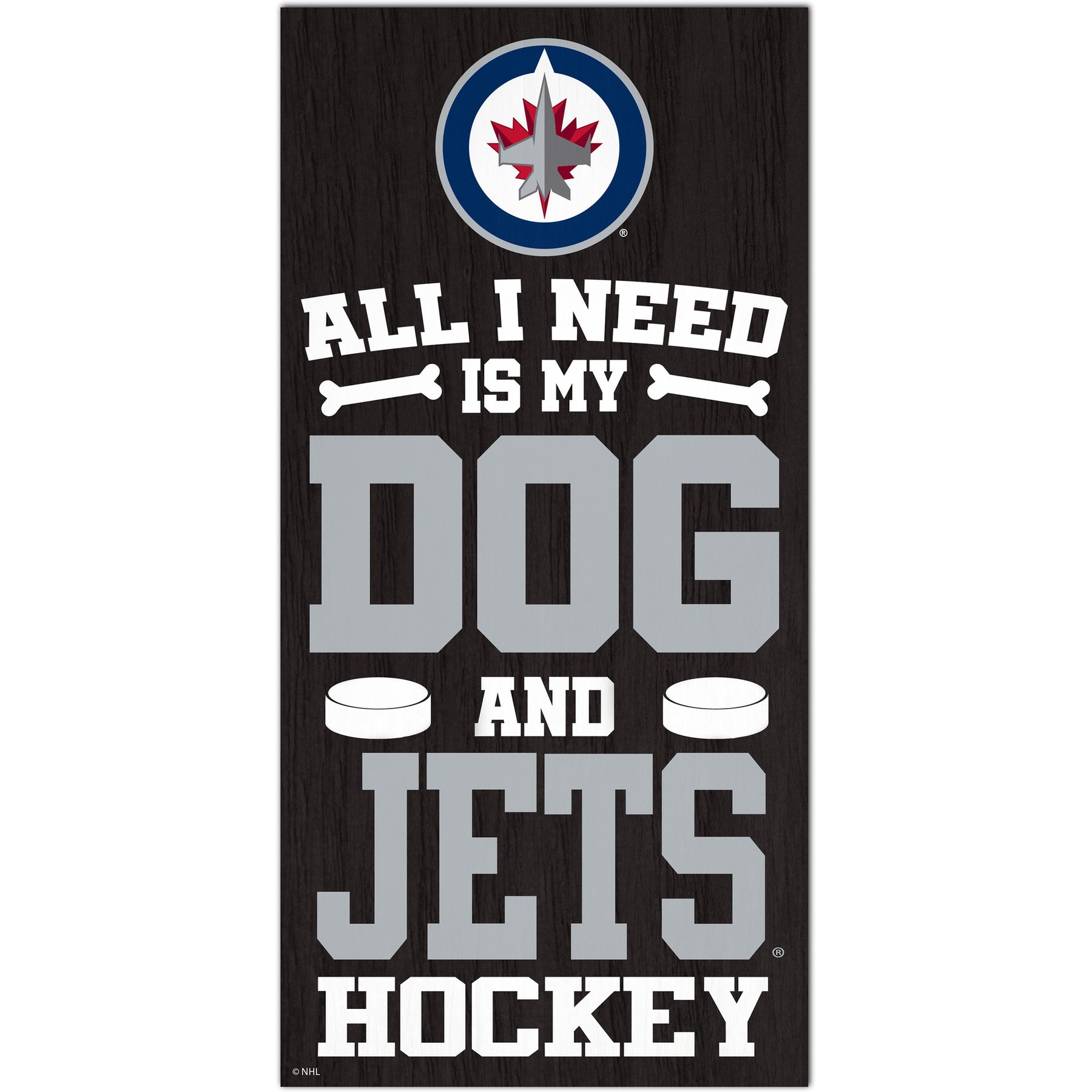 Fan Creations Jets All I Need Is My Dog & Football Wall Decor, 6 x 12-in