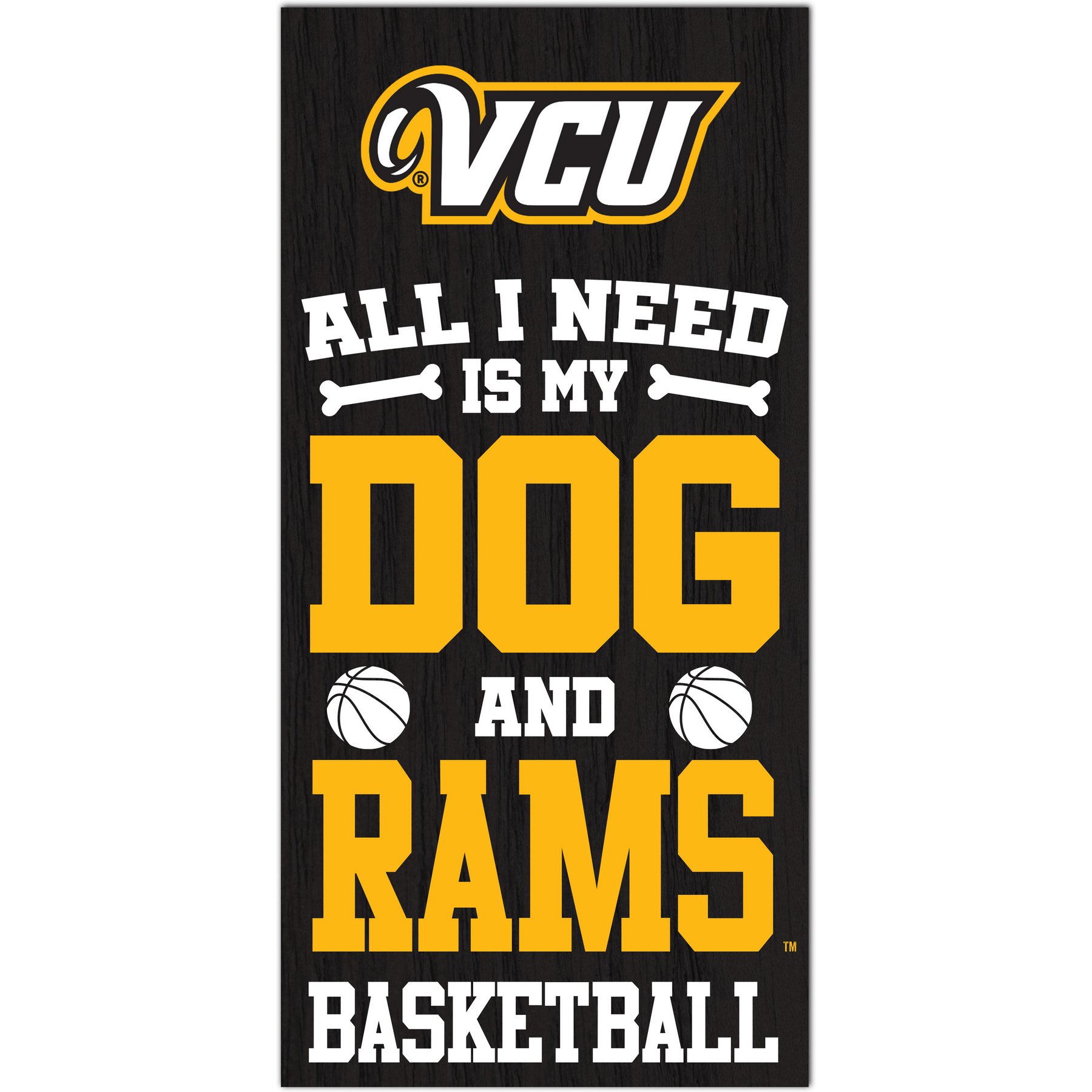 Fan Creations Vcu All I Need Is My Dog & Football Wall Decor, 6 x 12-in