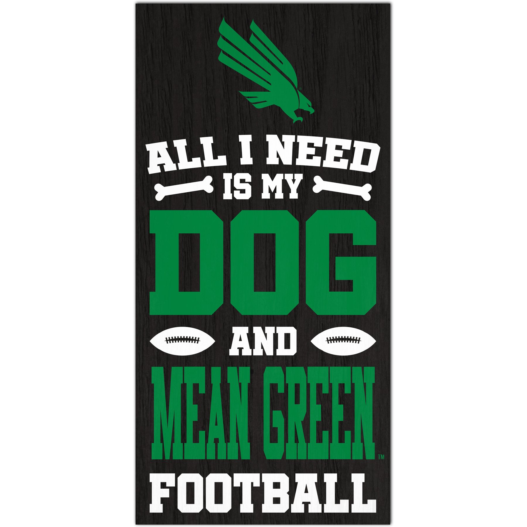 Fan Creations North Texas All I Need Is My Dog & Football Wall Decor, 6 x 12-in