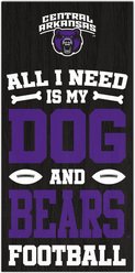 Fan Creations University of Central Arkansas All I Need Is My Dog & Football Wall Decor, 6 x 12-in