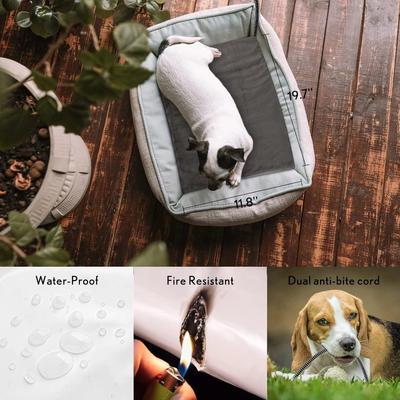 Show full view: PetNF Automatic Temperature Control Soft Electric Blanket Dog & Cat Heating Pad with Anti Bite Tube & Washable Cloth Cover, 19.6 x 11.8-in, Grey slide 3 of 7