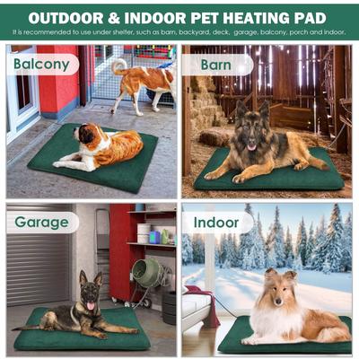 Show full view: PetNF Outdoor Soft Electric Dog & Cat Heating Pad with Waterproof Cover, Green, 35.4 x 23.6-in slide 4 of 8