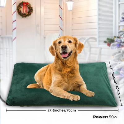 Show full view: PetNF Outdoor Soft Electric Dog & Cat Heating Pad with Waterproof Cover, Green, 27.5 x 15.7-in slide 4 of 8