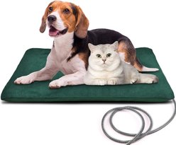 PetNF Outdoor Soft Electric Dog & Cat Heating Pad with Waterproof Cover, Green, 27.5 x 15.7-in