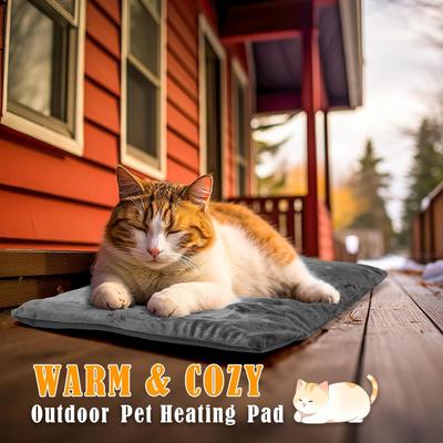 Show full view: PetNF Outdoor Soft Electric Dog & Cat Heating Pad with Waterproof Cover, Grey, 19.6 x 15.7-in slide 4 of 7