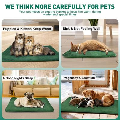 Show full view: PetNF Outdoor Soft Electric Dog & Cat Heating Pad with Waterproof Cover, Green, 27.5 x 15.7-in slide 2 of 8