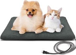 PetNF Outdoor Soft Electric Dog & Cat Heating Pad with Waterproof Cover, Grey, 19.6 x 15.7-in