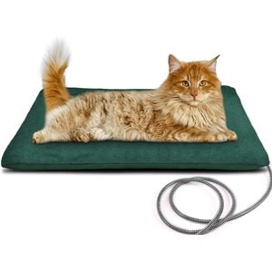 PetNF Outdoor Soft Electric Dog & Cat Heating Pad with Waterproof Cover, Green, 19.6 x 15.7-in