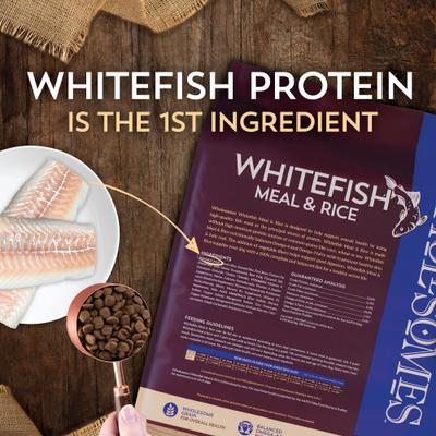 Show full view: Wholesomes Fish Meal & Rice Formula Adult Dry Dog Food, 40-lb bag slide 4 of 9