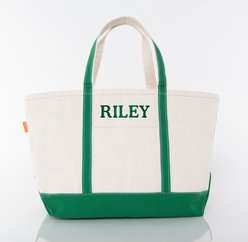 CB Station Personalized Classic Tote Bag, Emerald, Large