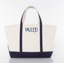 CB Station Personalized Classic Tote Bag, Navy, Large