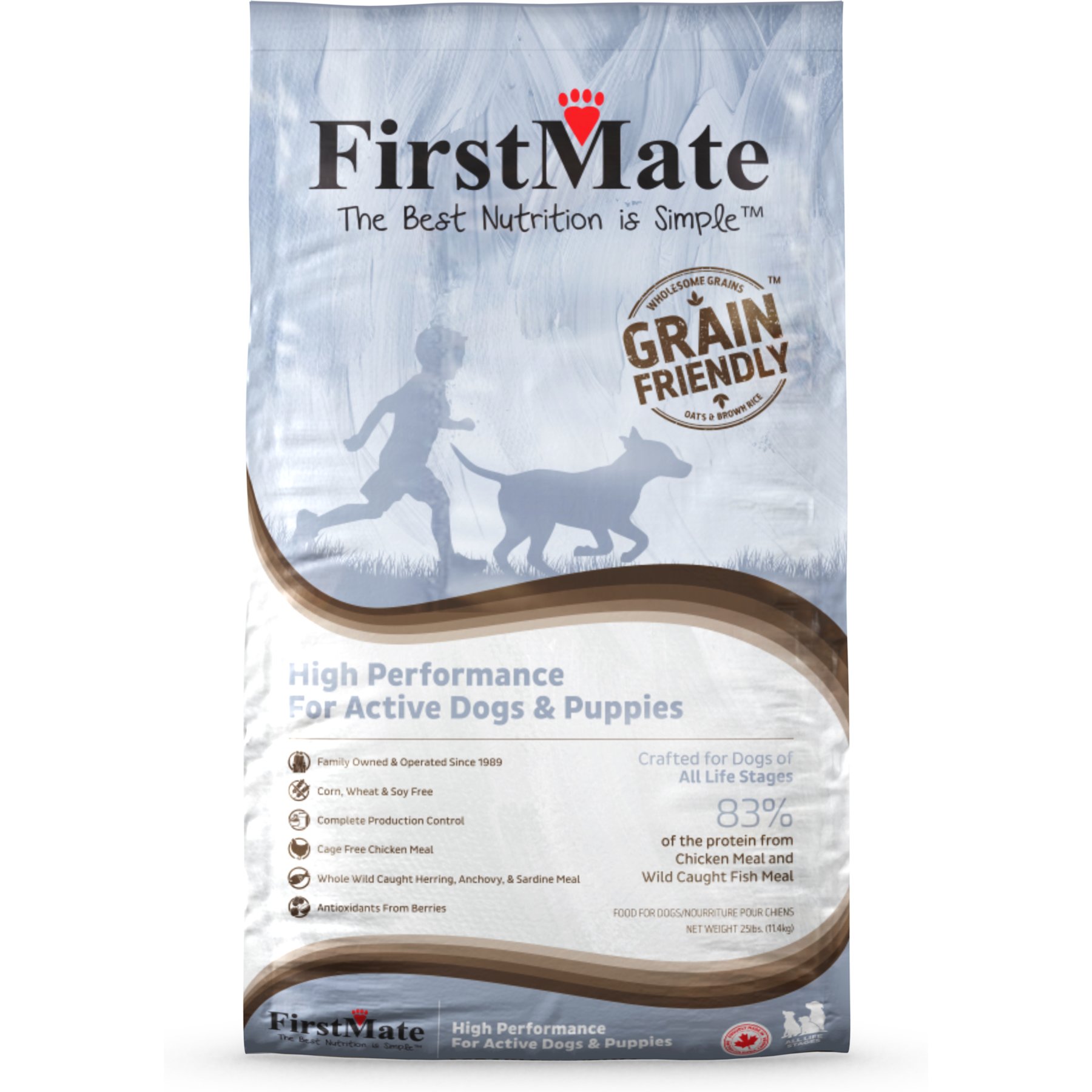 Firstmate Adult Grain Friendly High Performance Active Chicken Puppy Dry Dog Food, 25-lb bag