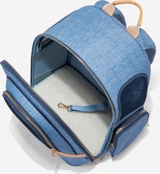 Petsfit Stylish Airline Approved Backpack Dog & Cat Carrier, Denim Blue, 13 x 10.8 x 17.3-in slide 2 of 8