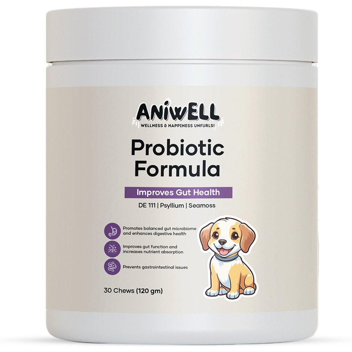 Aniwell Probiotics Formula Chew Digestive Aid for Dogs, 30 count