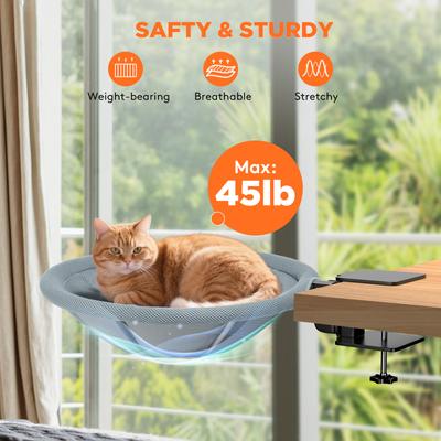 Show full view: Invenho Foldable Cat Desk Bed with Removable Washable Cover, Grey, 17-in slide 5 of 9