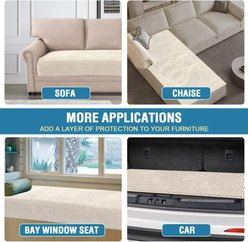 H.VERSAILTEX Plush Chenille Thick Soft Sofa Dog Bed Cover, 74 x 35-in, Ivory slide 2 of 8