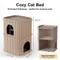 Show in main carousel: FUKUMARU 2-Story 23.6-in Felt Cat Condo & Cave, Beige, Large slide 7 of 10