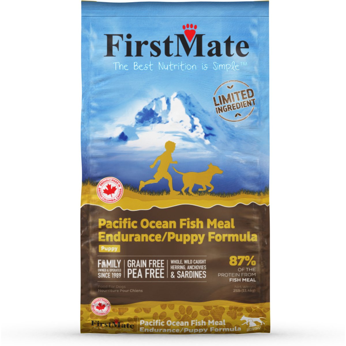 Firstmate Adult Limited Ingredient Pacific Ocean Fish Mackerel Puppy Dry Dog Food, 25-lb bag