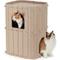 Show in main carousel: FUKUMARU 2-Story 23.6-in Felt Cat Condo & Cave, Beige, Large slide 1 of 10