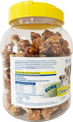 Show full view: Pet Center Chicken & Brown Rice Dumbbells Dehydrated Dog Treats, 2.5-lb canister slide 3 of 9