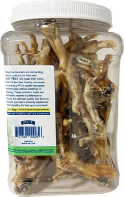 Show full view: Pet Center Chicken Feet Low Fat Adult Dehydrated Foood Treats, 1-lb canister slide 4 of 5