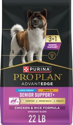 Purina Pro Plan AdvantEDGE Senior Support Plus Large Breed Shredded Blend Chicken & Rice Formula Senior Dry Dog Food, 22-lb bag