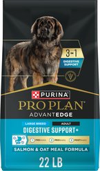 Purina Pro Plan AdvantEDGE Digestive Support Plus Large Breed Salmon & Oat Meal Formula Adult Dry Dog Food, 22-lb bag