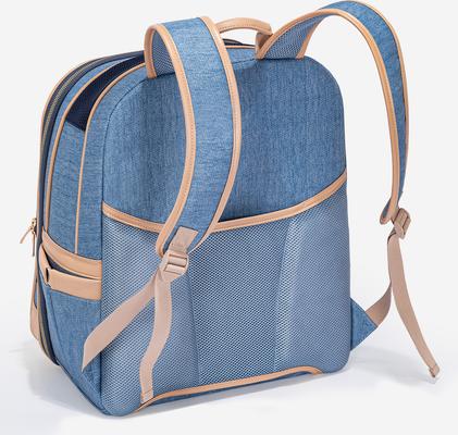 Show full view: Petsfit Trendy Airline Approved Backpack Dog & Cat Carrier, Denim Blue, 13.8 x 10.6 x 18.1-in slide 4 of 9