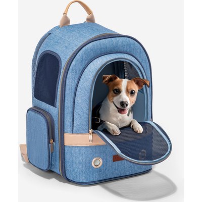Petsfit Petsfit Stylish Backpack Dog & Cat Carrier, Denim Blue, 13 x 10.8 x 17.3-in