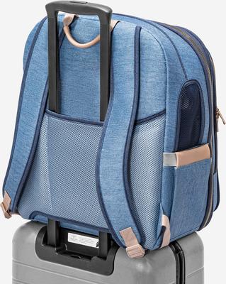 Show full view: Petsfit Deluxe Airline Approved Backpack Dog & Cat Carrier, Denim Blue, 14.6 x 11.8 x 17.5-in slide 7 of 9