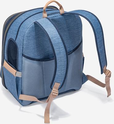 Show full view: Petsfit Deluxe Airline Approved Backpack Dog & Cat Carrier, Denim Blue, 14.6 x 11.8 x 17.5-in slide 5 of 9