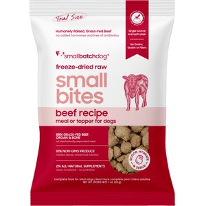 Smallbatch Pets Freeze-Dried Beef Small Bites Dog Food, 1-oz bag