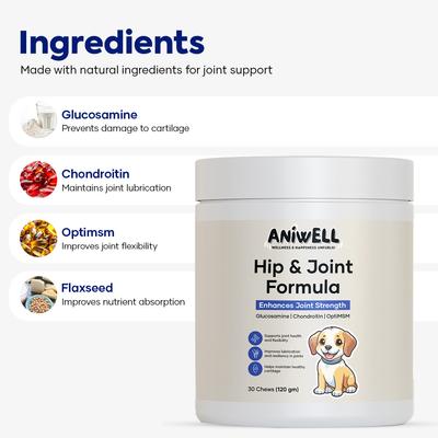 Show full view: Aniwell Hip & Joint Formula Chew Supplement for Dogs, 30 count slide 3 of 8