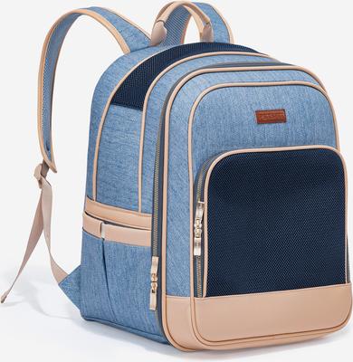 Show full view: Petsfit Trendy Airline Approved Backpack Dog & Cat Carrier, Denim Blue, 13.8 x 10.6 x 18.1-in slide 3 of 9