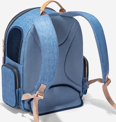 Show full view: Petsfit Stylish Airline Approved Backpack Dog & Cat Carrier, Denim Blue, 13 x 10.8 x 17.3-in slide 5 of 9