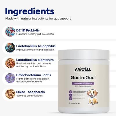 Show full view: Aniwell GastroQuel Chew Digestive Aid for Dogs, 30 count slide 4 of 9