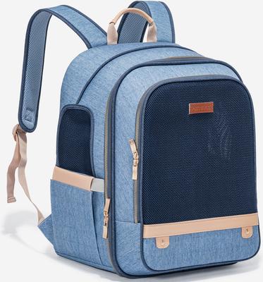 Show full view: Petsfit Deluxe Airline Approved Backpack Dog & Cat Carrier, Denim Blue, 14.6 x 11.8 x 17.5-in slide 2 of 9